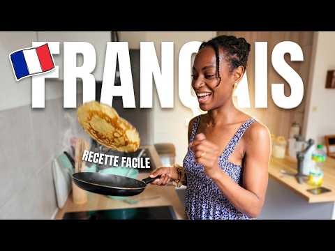 Cook & Learn French with me | Easy French Crêpes Recipe 🥞🇫🇷 Comprehensible input — YouTube thumbnail